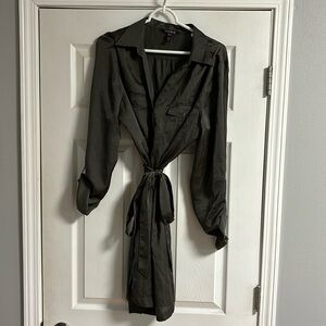 Long Tall Sally Long Button Up Tunic - Size Large Tall